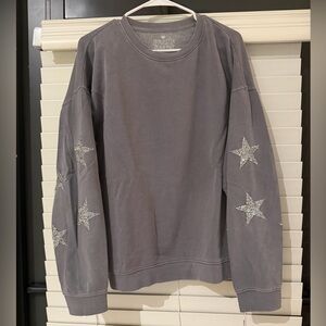 Gray Star-Embellished Men's Sweater